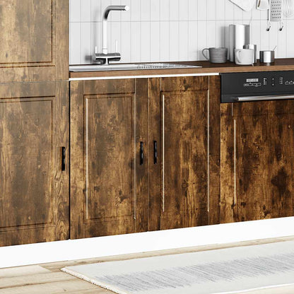 vidaXL Sink Base Cabinet "Porto" Smoked Oak 80x46x81,5 cm Engineered Wood