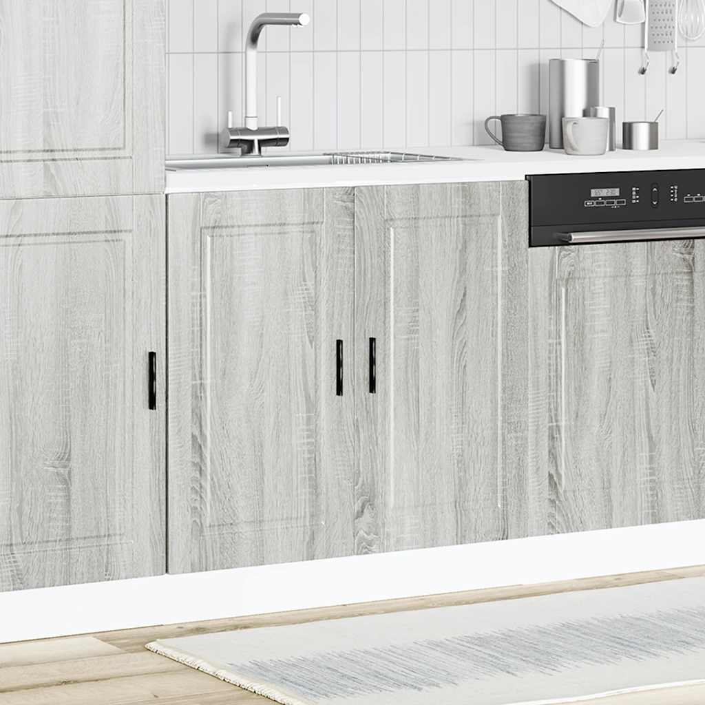 vidaXL Sink Base Cabinet "Porto" Grey Sonoma 80x46x81,5 cm Engineered Wood