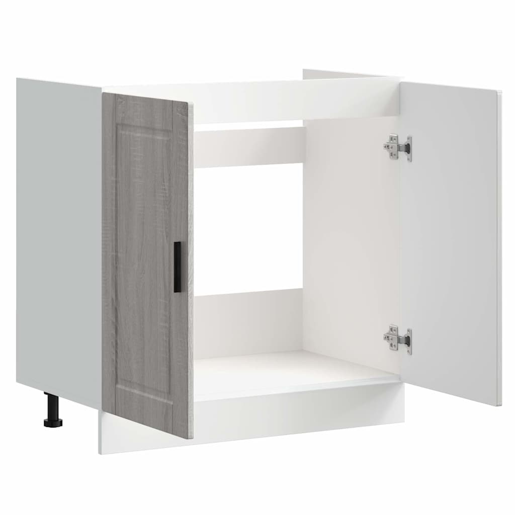 vidaXL Sink Base Cabinet "Porto" Grey Sonoma 80x46x81,5 cm Engineered Wood