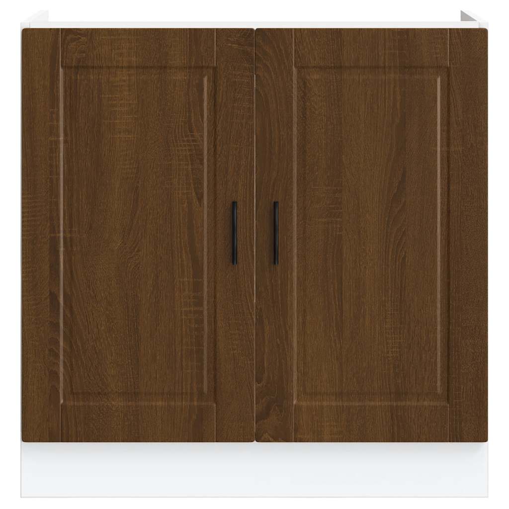 vidaXL Sink Base Cabinet "Porto" Brown Oak 80x46x81.5 cm Engineered Wood