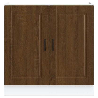 vidaXL Sink Base Cabinet "Porto" Brown Oak 80x46x81.5 cm Engineered Wood