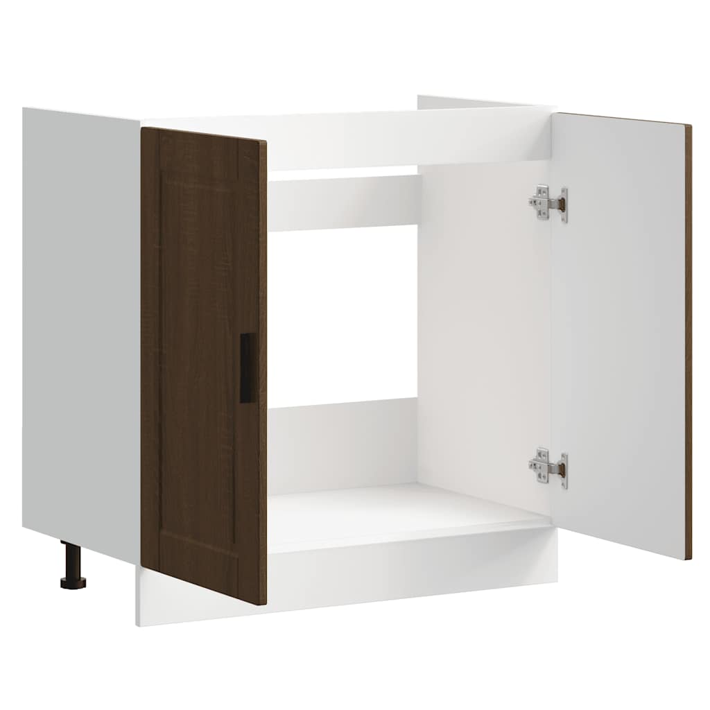 vidaXL Sink Base Cabinet "Porto" Brown Oak 80x46x81.5 cm Engineered Wood