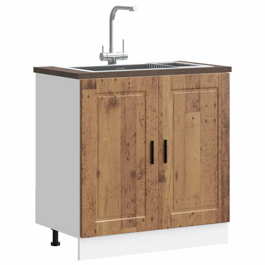 vidaXL Sink Base Cabinet "Porto" Old Wood 80x46x81,5 cm Engineered Wood