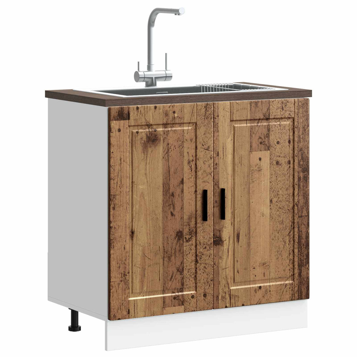 vidaXL Sink Base Cabinet "Porto" Old Wood 80x46x81.5cm Engineered Wood