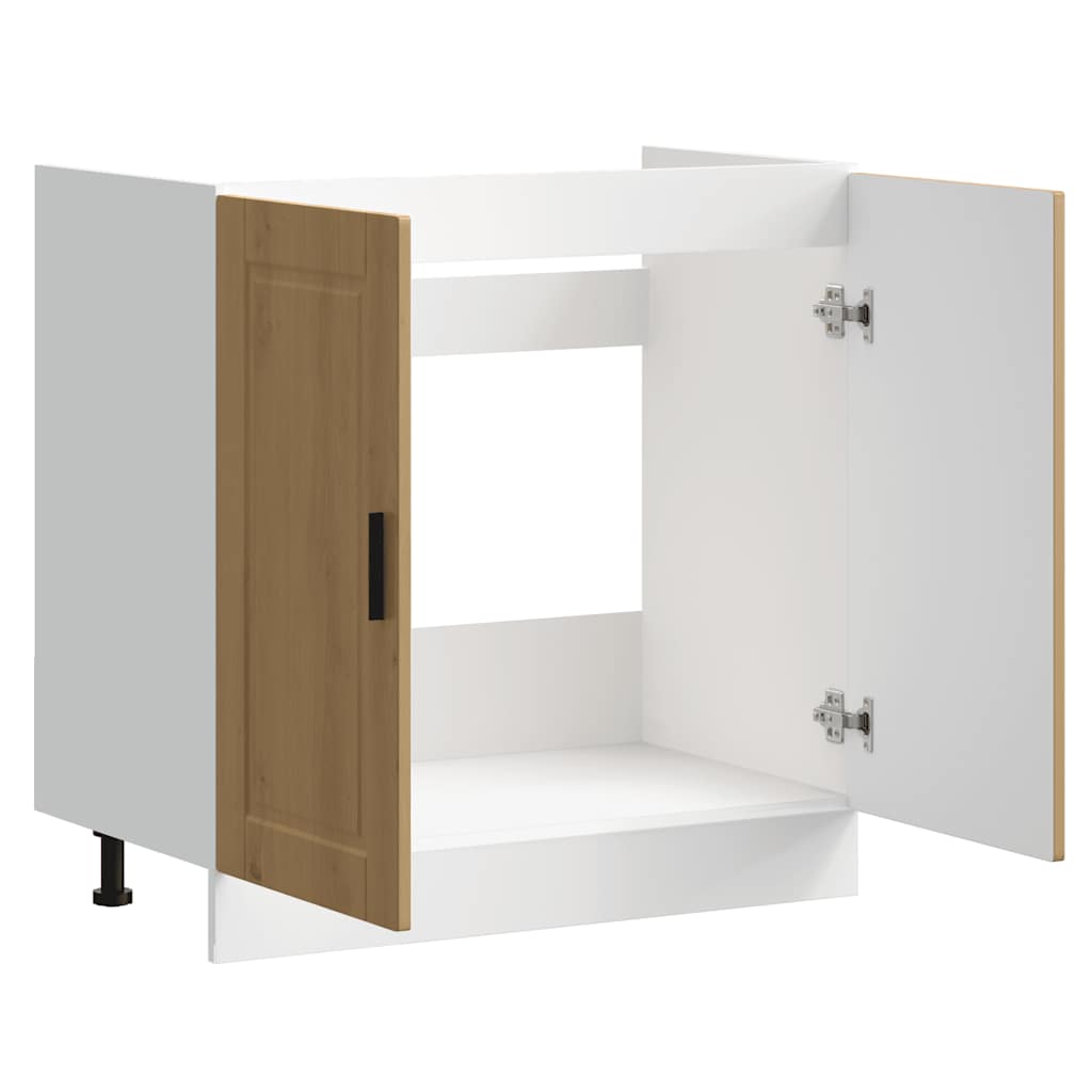vidaXL Sink Base Cabinet "Porto" Artisan Oak 80x46x81,5 cm Engineered Wood
