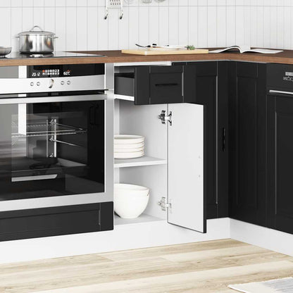 vidaXL Kitchen Base Cabinet "Porto" Black Engineered Wood