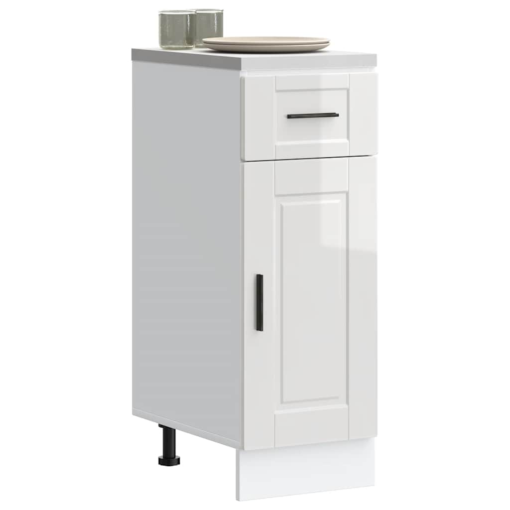 vidaXL Kitchen Base Cabinet "Porto" High Gloss White Engineered Wood