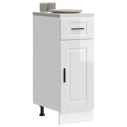 vidaXL Kitchen Base Cabinet "Porto" High Gloss White Engineered Wood