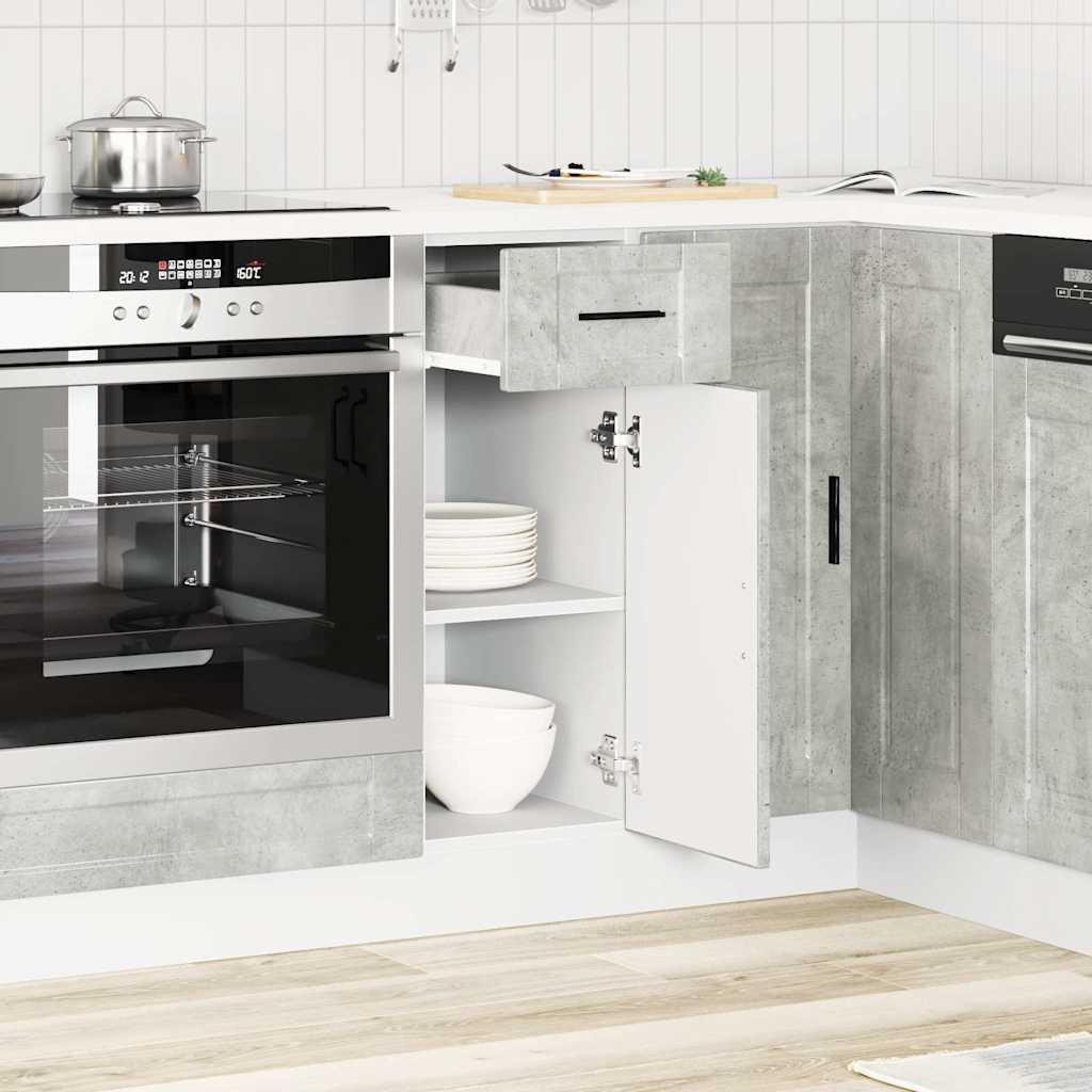 vidaXL Kitchen Base Cabinet "Porto" Concrete Grey Engineered Wood