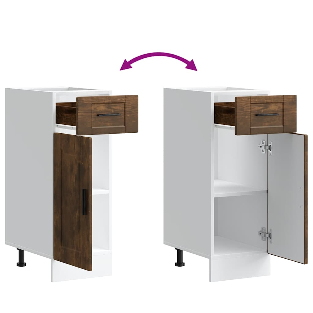 vidaXL Kitchen Base Cabinet "Porto" Smoked Oak Engineered Wood