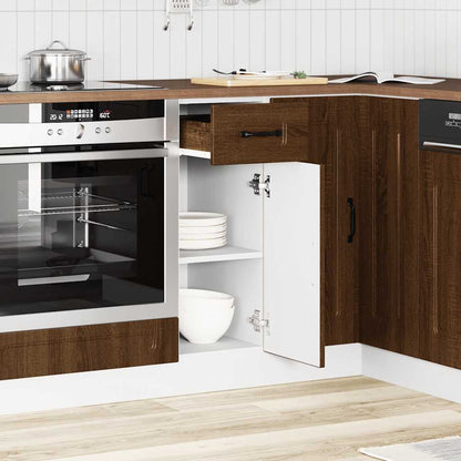 vidaXL Kitchen Base Cabinet Porto Brown Oak Engineered Wood
