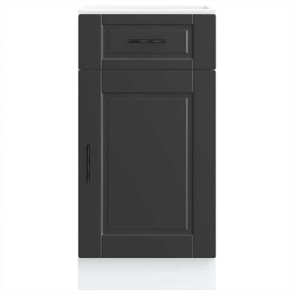 vidaXL Kitchen Base Cabinet Porto Black Engineered Wood
