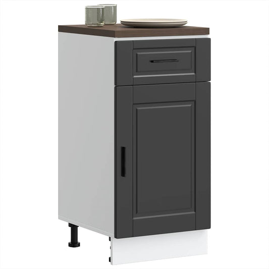 vidaXL Kitchen Base Cabinet "Porto" Black Engineered Wood