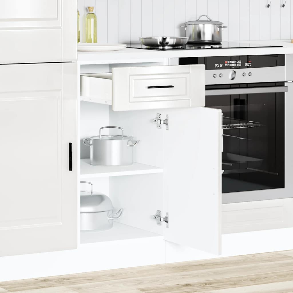 vidaXL Kitchen Base Cabinet "Porto" High Gloss White Engineered Wood