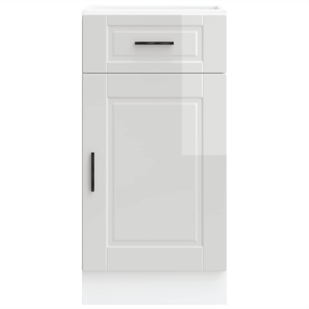 vidaXL Kitchen Base Cabinet "Porto" High Gloss White Engineered Wood