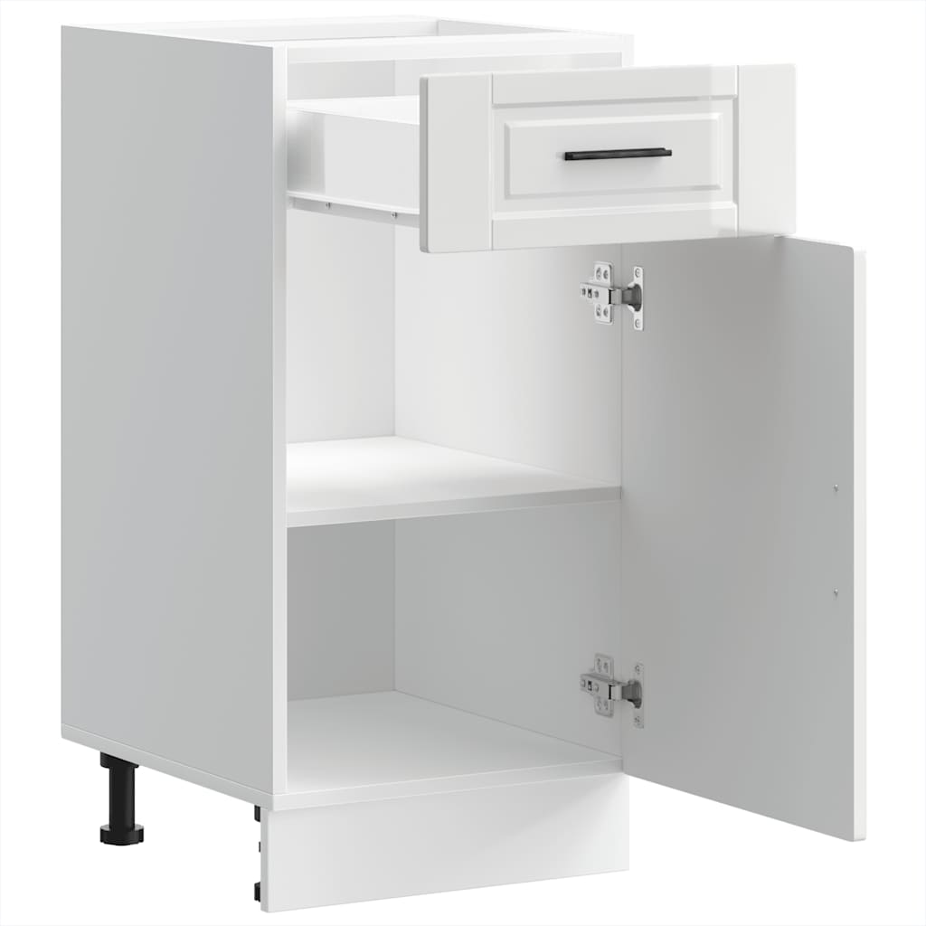 vidaXL Kitchen Base Cabinet "Porto" High Gloss White Engineered Wood