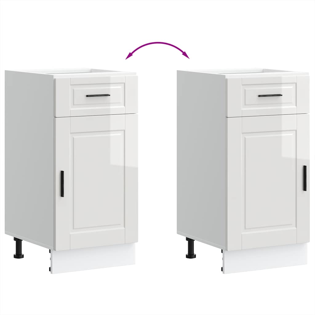 vidaXL Kitchen Base Cabinet "Porto" High Gloss White Engineered Wood