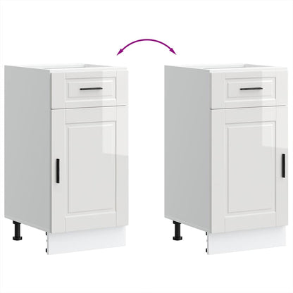 vidaXL Kitchen Base Cabinet "Porto" High Gloss White Engineered Wood