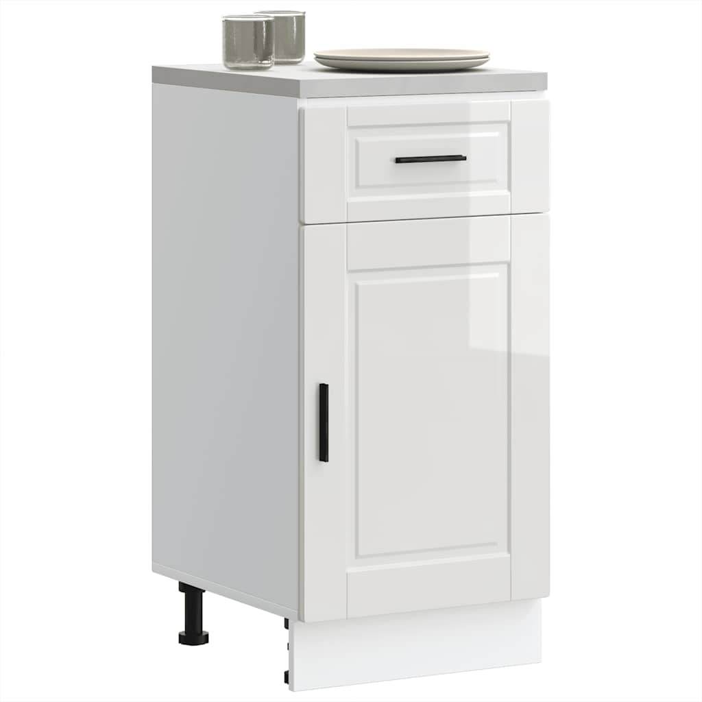 vidaXL Kitchen Base Cabinet "Porto" High Gloss White Engineered Wood