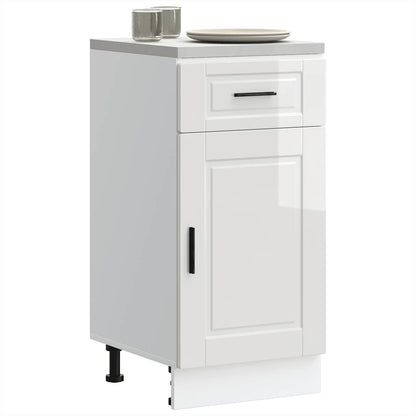 vidaXL Kitchen Base Cabinet "Porto" High Gloss White Engineered Wood