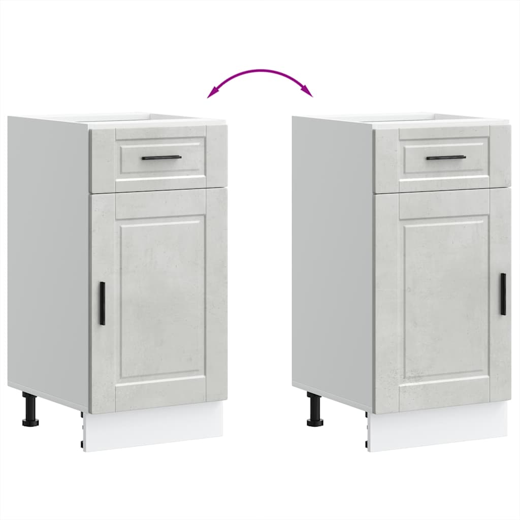 vidaXL Kitchen Base Cabinet Porto Concrete Grey Engineered Wood