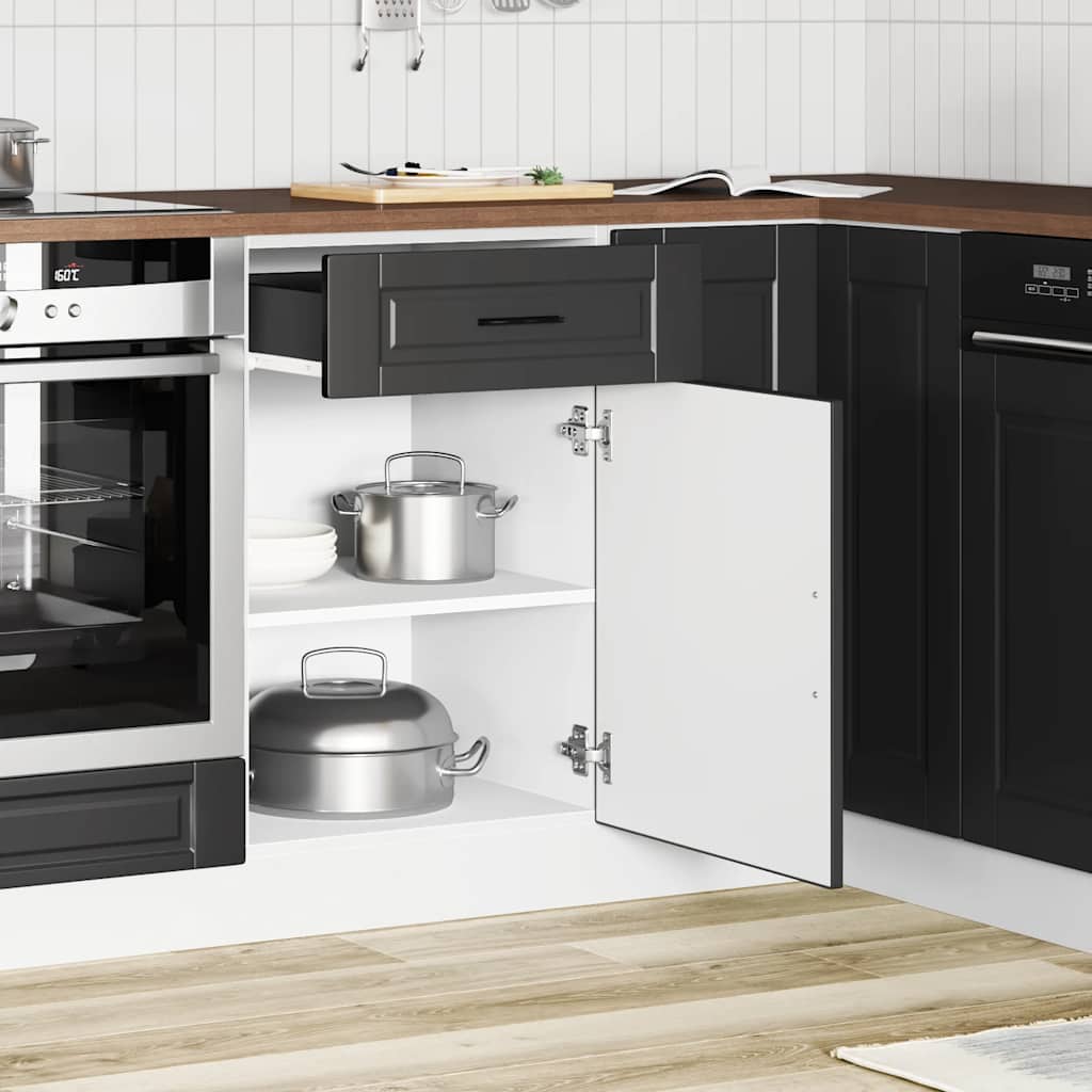 vidaXL Kitchen Base Cabinet "Porto" Black Engineered Wood