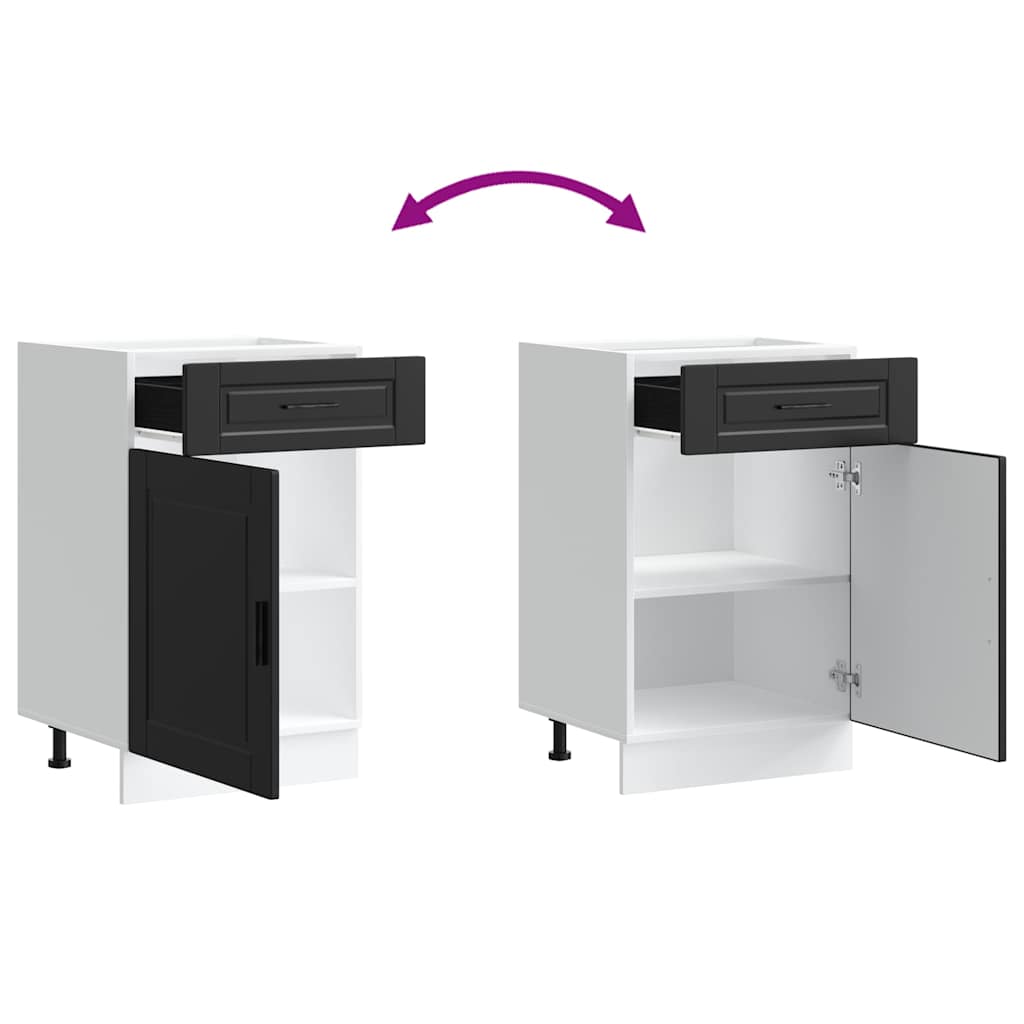 vidaXL Kitchen Base Cabinet "Porto" Black Engineered Wood