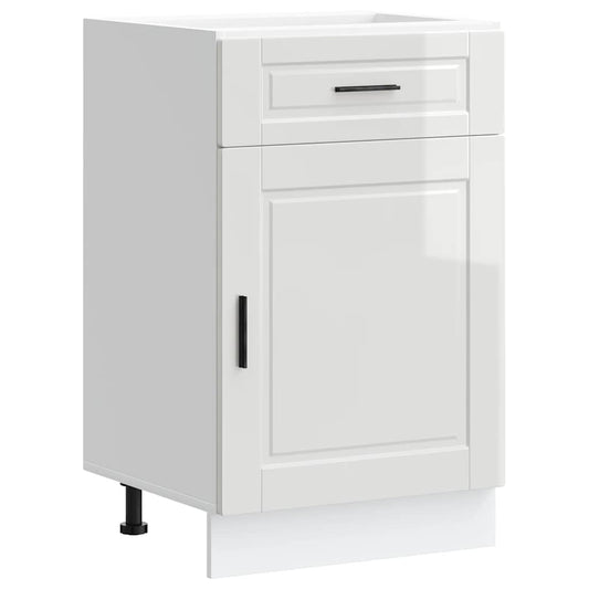 vidaXL Kitchen Base Cabinet "Porto" High Gloss White Engineered Wood
