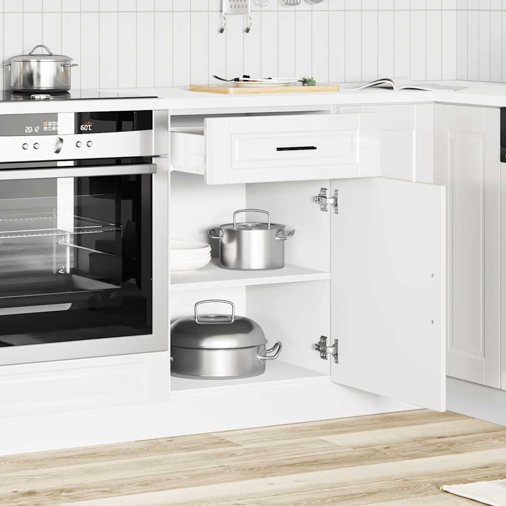 vidaXL Kitchen Base Cabinet "Porto" High Gloss White Engineered Wood