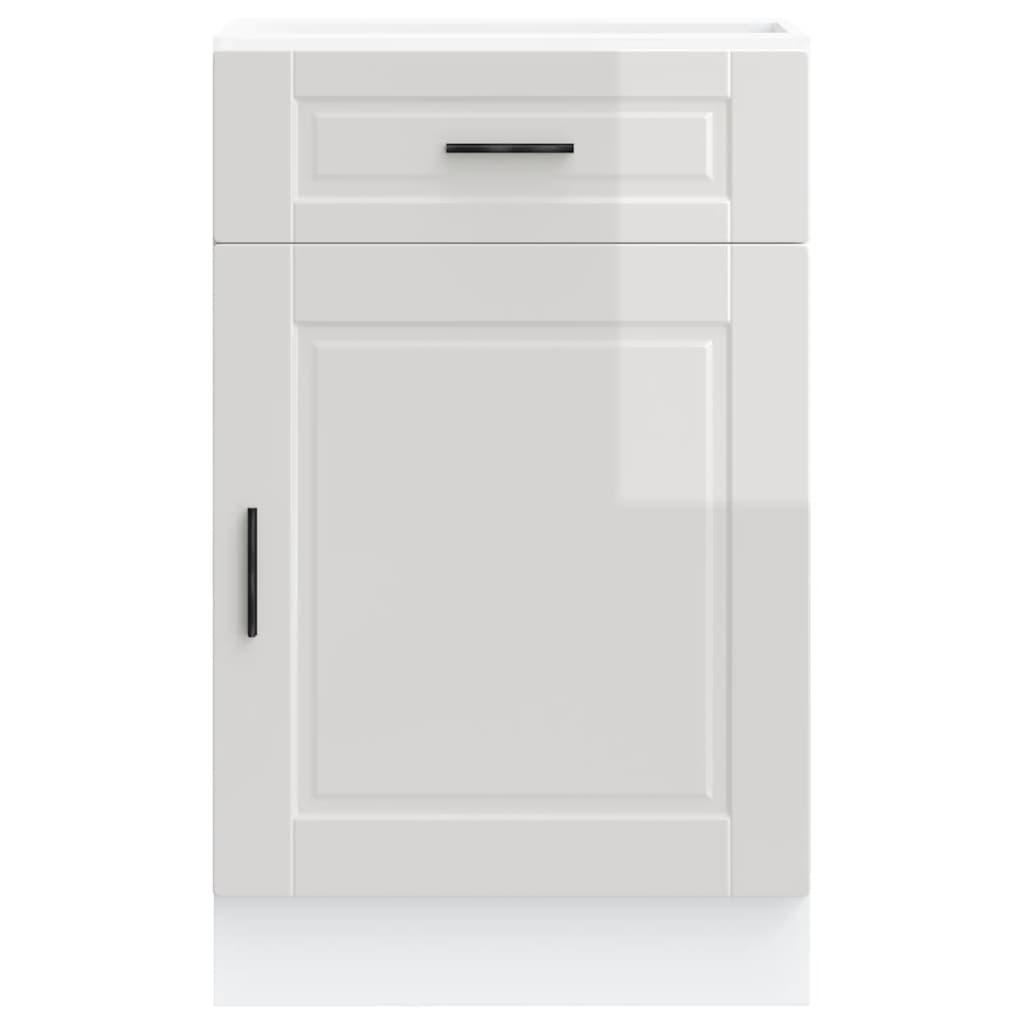 vidaXL Kitchen Base Cabinet "Porto" High Gloss White Engineered Wood