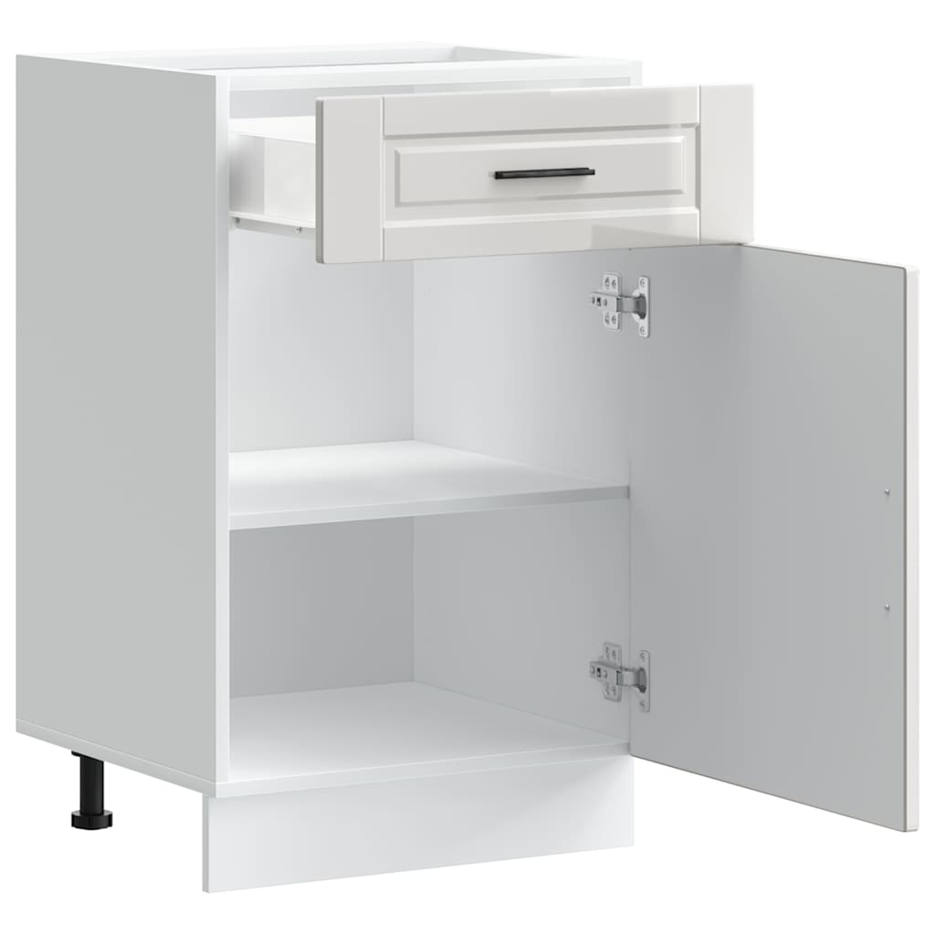 vidaXL Kitchen Base Cabinet "Porto" High Gloss White Engineered Wood