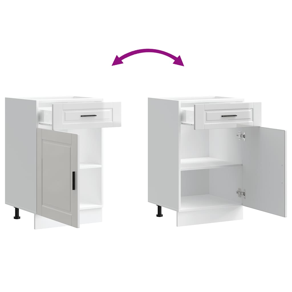 vidaXL Kitchen Base Cabinet "Porto" High Gloss White Engineered Wood