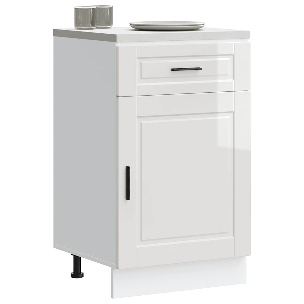 vidaXL Kitchen Base Cabinet "Porto" High Gloss White Engineered Wood