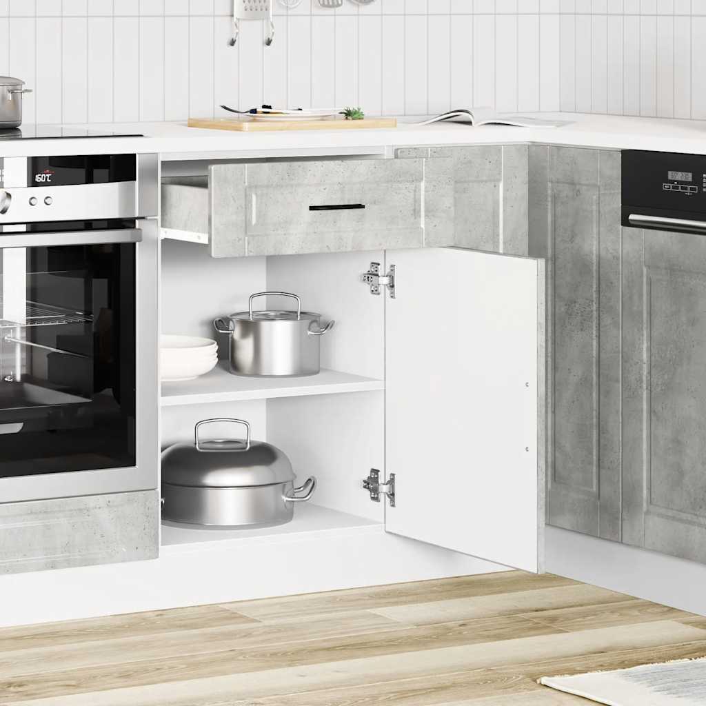 vidaXL Kitchen Base Cabinet "Porto" Concrete Grey Engineered Wood