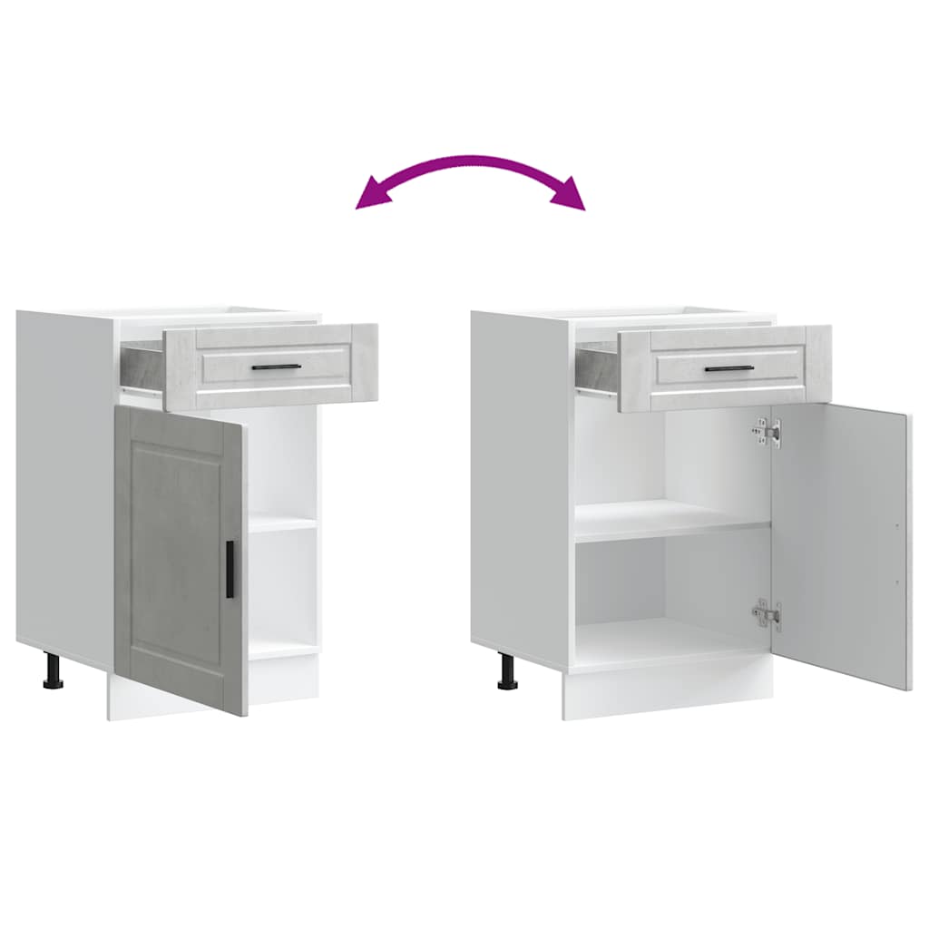 vidaXL Kitchen Base Cabinet "Porto" Concrete Grey Engineered Wood