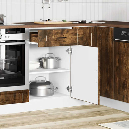 vidaXL Kitchen Base Cabinet "Porto" Smoked Oak Engineered Wood