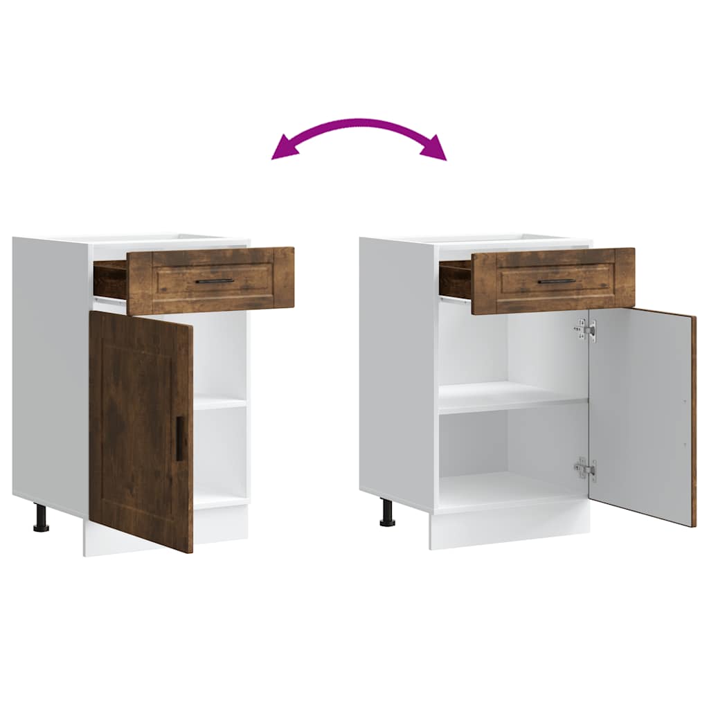 vidaXL Kitchen Base Cabinet "Porto" Smoked Oak Engineered Wood