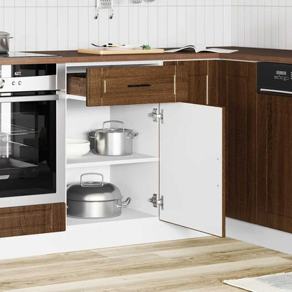 vidaXL Kitchen Base Cabinet "Porto" Brown Oak Engineered Wood