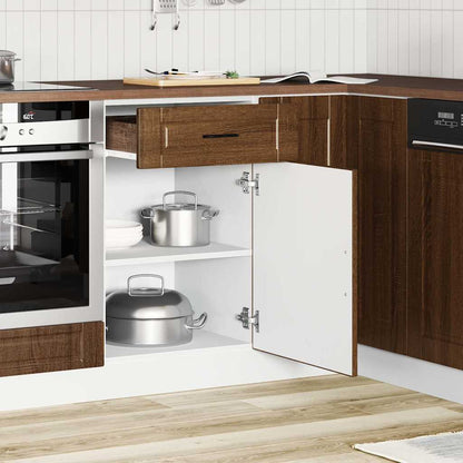 vidaXL Kitchen Base Cabinet "Porto" Brown Oak Engineered Wood