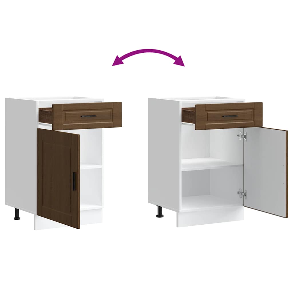 vidaXL Kitchen Base Cabinet "Porto" Brown Oak Engineered Wood