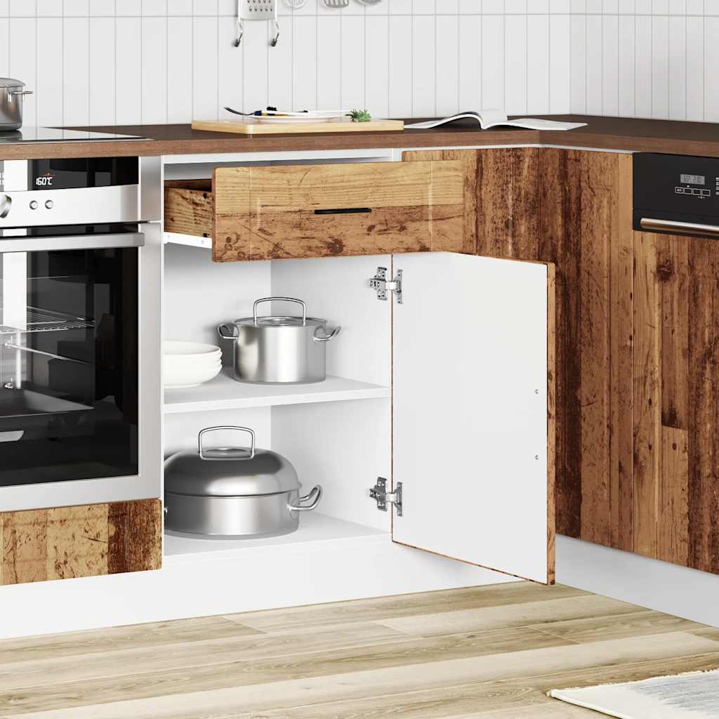 vidaXL Kitchen Base Cabinet "Porto" Old Wood Engineered Wood