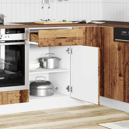 vidaXL Kitchen Base Cabinet "Porto" Old Wood Engineered Wood
