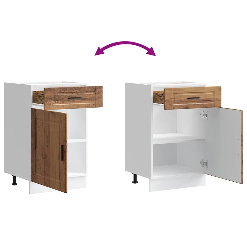 vidaXL Kitchen Base Cabinet "Porto" Old Wood Engineered Wood
