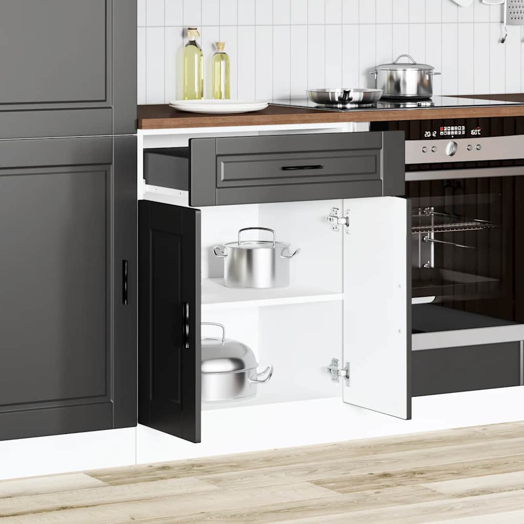 vidaXL Kitchen Base Cabinet "Porto" Black Engineered Wood