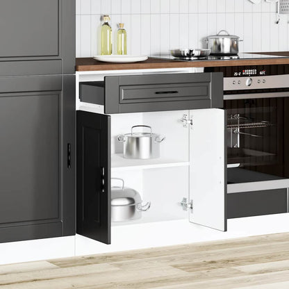 vidaXL Kitchen Base Cabinet "Porto" Black Engineered Wood