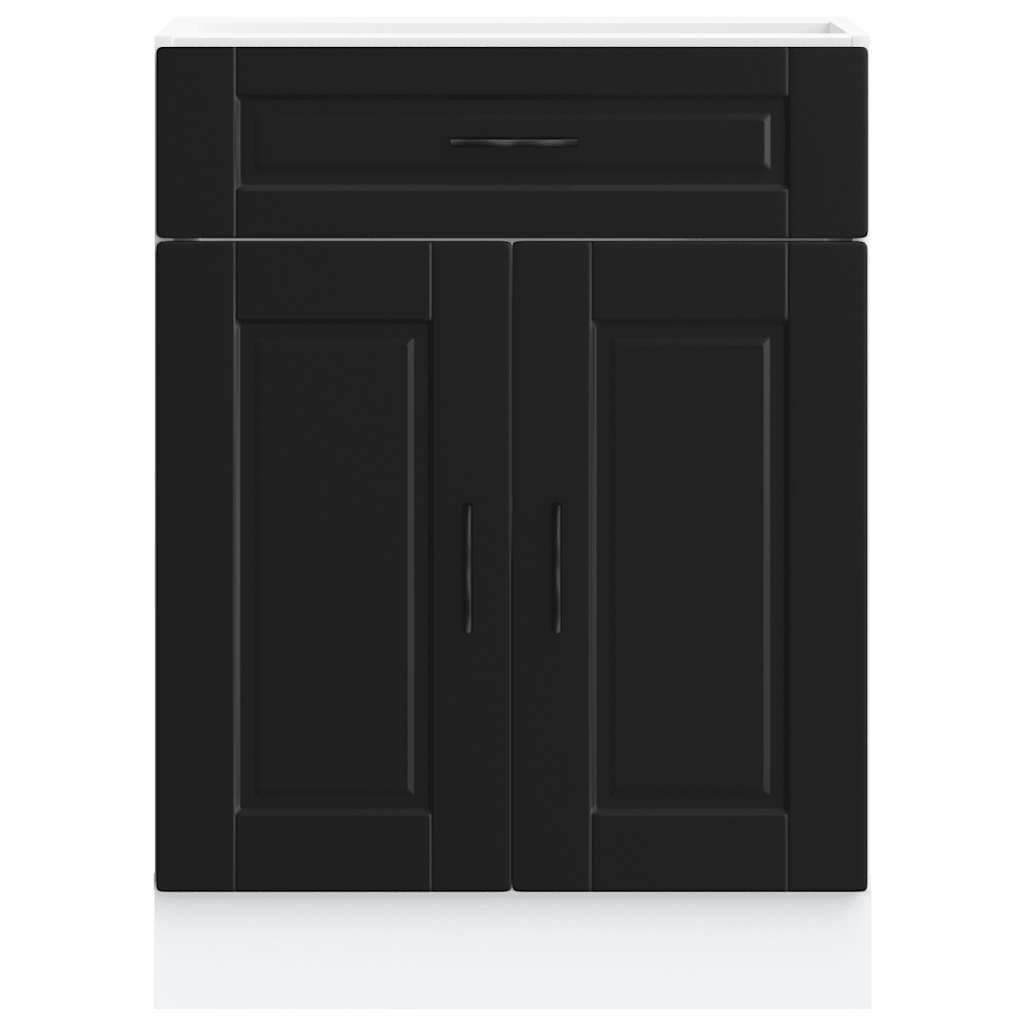 vidaXL Kitchen Base Cabinet "Porto" Black Engineered Wood