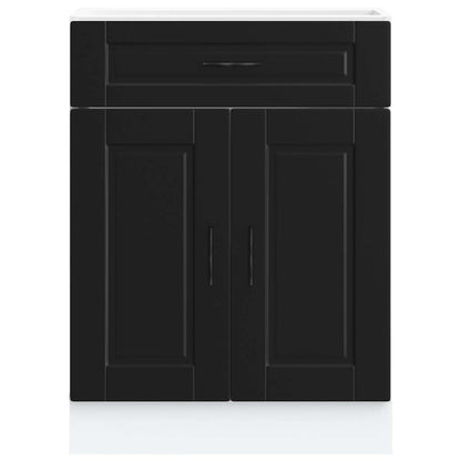 vidaXL Kitchen Base Cabinet "Porto" Black Engineered Wood