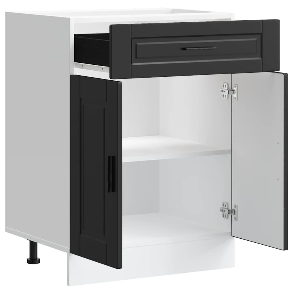 vidaXL Kitchen Base Cabinet "Porto" Black Engineered Wood