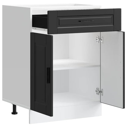 vidaXL Kitchen Base Cabinet "Porto" Black Engineered Wood