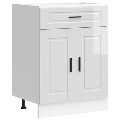 vidaXL Kitchen Base Cabinet "Porto" High Gloss White Engineered Wood